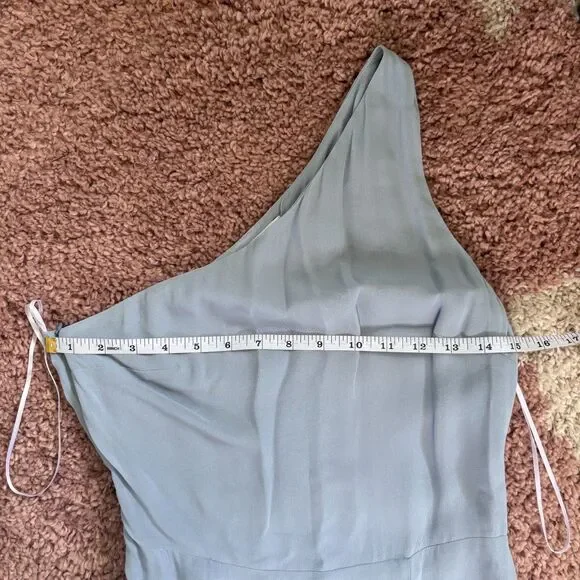 Reformation Evelyn Mineral Blue One Shoulder Maxi Dress - Size 4 - Wedding Guest - Picture 9 of 9